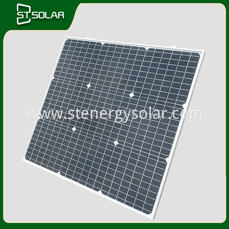 Glass folded 50W single crystal solar panel